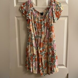 RACHEL ZOE~FLORAL RUFFLES~MINI DRESS=SM